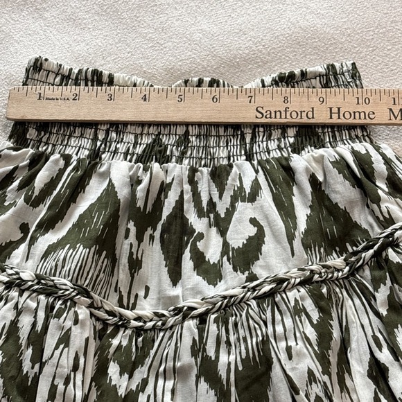 Misa‎ Los Angeles Evienne Green/White 2pc Outfit Tiered Skirt & Blouse SzXS Boho - Picture 12 of 13